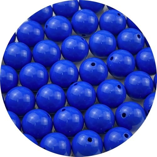 40pcs Acrylic Round Beads for Crafts 16mm Resin Candy Color Spacer Beads with Hole for Jewelry Making Sewing Crafts Decoration Necklaces Bracelets Earrings Supplies(Light Sapphire Blue) by Unknown