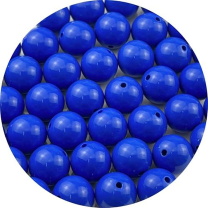 40pcs Acrylic Round Beads for Crafts 16mm Resin Candy Color Spacer Beads with Hole for Jewelry Making Sewing Crafts Decoration Necklaces Bracelets Earrings Supplies(Light Sapphire Blue) by Unknown