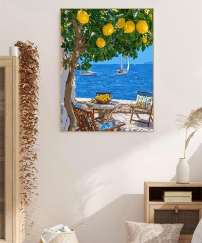 ZRIZQ Landscape Paint by Numbers Kit for Adults Beginner,Lemon Tree,16x20 - Image 7