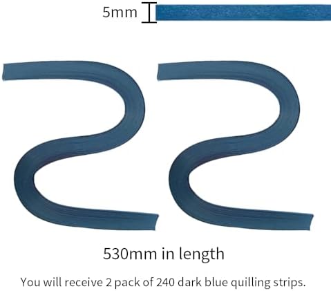 Acoeitl Quilling Paper Strips 240 Strips Dark Blue Paper Quilling Set Width 5mm Length 53cm Quilling Supplies DIY Quilling Paper Quilling Art Strip for Crafts (2 Pack) - Image 2