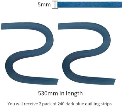 Acoeitl Quilling Paper Strips 240 Strips Dark Blue Paper Quilling Set Width 5mm Length 53cm Quilling Supplies DIY Quilling Paper Quilling Art Strip for Crafts (2 Pack) - Image 2