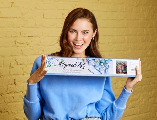 Figured'Art Paint by Numbers Kit for Adults Beautiful Bouquet of Flowers 16"x20" - Craft Art Painting DIY Kit Rolled Canvas Without Frame - Image 2