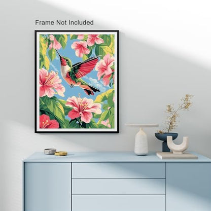 Natuyalo Paint by Numbers Kit for Adults Beginner, Hummingbird Adult Paint by Number Kits on Canvas, Animals DIY Acrylic Paint by Number for Adults for Home Decor Gift 16x20 inch - Image 3