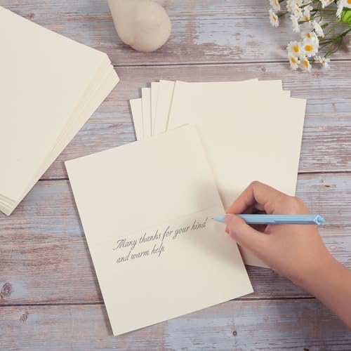 50 Pack Blank Folded Cardstock Cards, Cream Color, 4x6 - Image 6