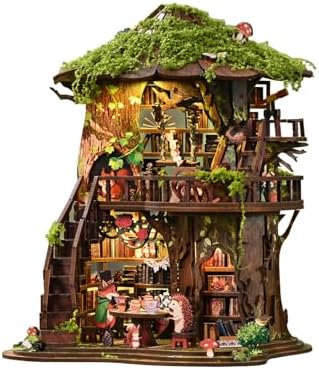 DIY Book Nook Kit, 3D Wooden Puzzle with LED, Forest Tea Bookhouse by Unknown