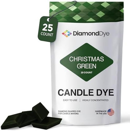 Christmas Green Candle Dye Chips, Soy & Paraffin Candle Making, 25 Pack by Reddig-globyDiamondDye