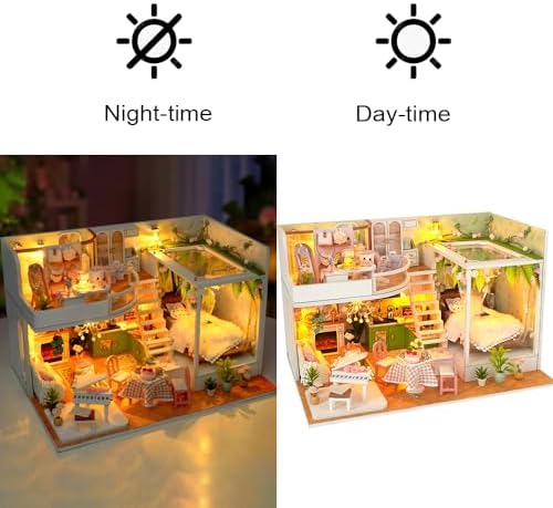 DIY Miniature House Kit w/Dust Cover, Flower Miniature Dollhouse Kits - Image 5