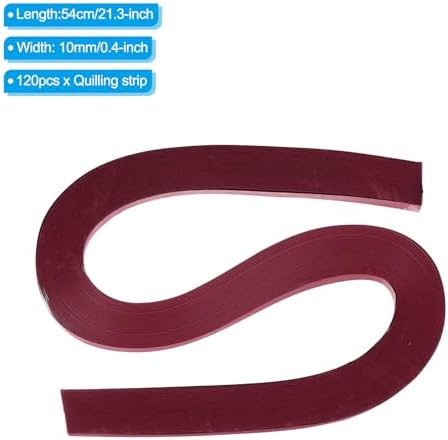 PATIKIL 120pcs Quilling Strips Paper 3/8"(10mm) 54cm Origami Paper Quilling Strip for Art DIY Hand Craft Christmas, Burgundy Red - Image 2
