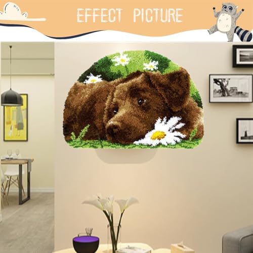 Lovely Labrador Puppy Latch Hook Kits for Adults Beginners, 15“ X 21" - Image 4