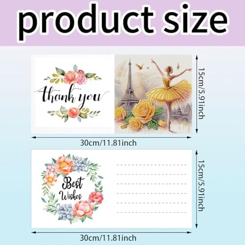 FRANDEK 6pcs Ballet Diamond Art Greeting Cards DIY Set, Sparkling Diamond Dots Handmade DIY Crafts Kit, Creative Gifts for Anniversary, Birthday, Romantic Love for Adults - Image 6