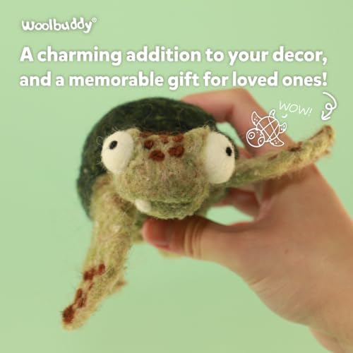 Woolbuddy Needle Felting Starter Kit (Sea Turtle) for Adults with DIY Tool - Image 5