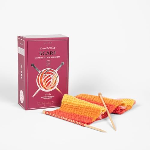 The Spinning Hand Knitting Kit for Beginners Adults – Educator-Designed, Self-Striping Wool Yarn, Bamboo Needles & Video Tutorials (Sunset) - Image 2