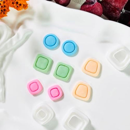 Xaekicr Polymer Clay Cutters Geometric Stud Earring Set – 4 Pairs Modern Clay Cutters for Polymer Clay Jewelry, Clay Tools and Molds for DIY Earrings - Image 3