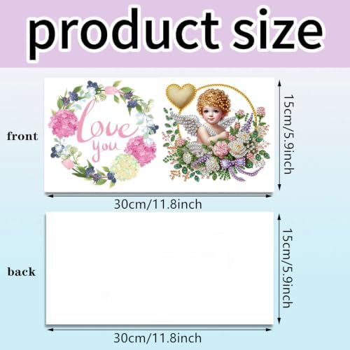 6PCS Cupid Diamond Art Painting Greeting Cards Kit with Envelopes - 5D DIY Diamond Art Card Kits for Adults - Handcrafted Postcards for Birthday & Holiday - Image 4
