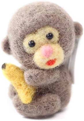 Artec360 Monkey Needle Felting Kits Merino Wool Roving - Needles, Finger Guards, Foam Mat, Instructions Gift Wrap (I) by Artec360