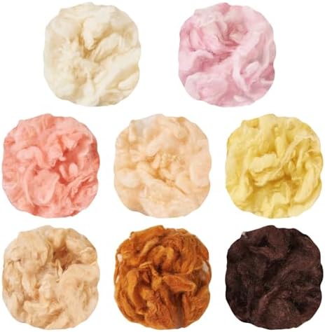 Wool Roving Yarn for Needle Felting Curly Soft Fibre Wool Supplies for DIY Hand Spinning Weaving Beginners Adults Handmade Flowers Felted Animal 40 G by Sparkeads