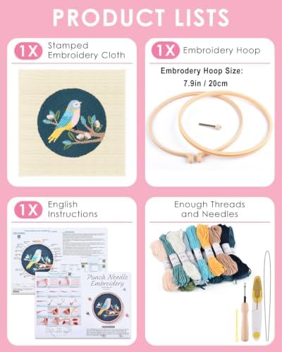 TINDTOP Punch Needle Kits, DIY Punch Embroidery Kits - Image 2