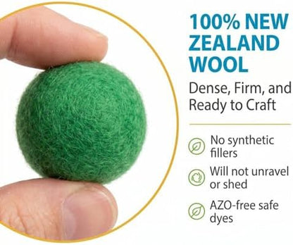 Glaciart One Felt Pom Poms, Wool Felt Balls (400 Pieces) 2 cm – 0.8 Inch, Handmade Felted 30 Color (Red, Pink, Blue, Yellow, Black, White, Pastel and More) Bulk Small Puff for Felting and Garland - Image 2