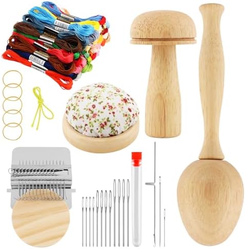 Mini Darning Mushroom Loom Kit, 14 Hooks Visible Weaving Tool - Image 3