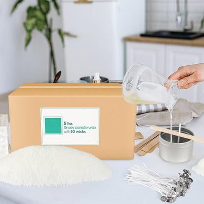5LB Natural Pearled Candle Making Kit with 50 Cotton Wicks, Reusable and Refillable Pearled Candles for DIY Sand Candle Making - Image 4