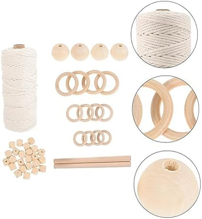 Cabilock DIY Macrame Wall Hanging Kit Macrame Cotton Cord Set Adults Beginner Kit - Image 7