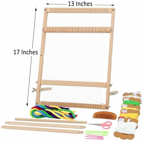 Weaving Loom for Beginners Adults/Kids and 1 Set of Weaving Works Complete Yarn Kit with Detailed Friendly Instructions, Parents and Children in The Holiday Experience Weaving Brings Fun_Apple - Image 3
