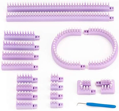 Authentic Knitting Board Adjustable Multi-Knit Loom, snap in parts, small and large gauge by AuthenticKnittingBoard