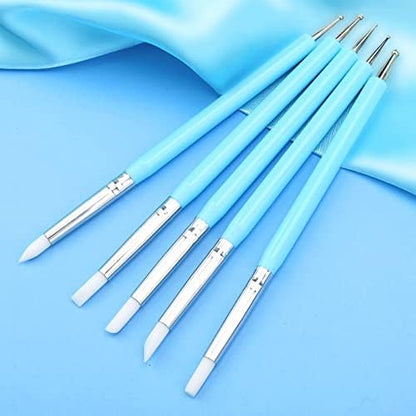 31pcs Polymer Clay Sculpting Tools Set, Air Dry Modeling Clay Roller Dotting Tool Kit Fondant Metal Cutters Silicone Embossing Pen Balls Stylus Rollin - Image 2