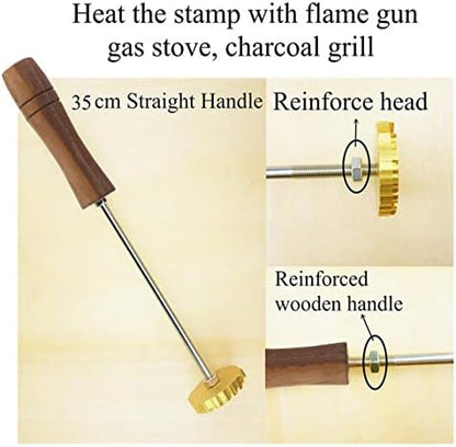 Custom Electric Wood Branding Iron, Personalized Burning Stamp Logo Design for Branding Iron Handcrafted Design (black walnut handle) - Image 2