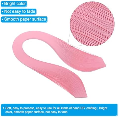 PATIKIL 600pcs Quilling Strips Paper 1/8"(3mm) 39cm Origami Paper Quilling Strip for Art DIY Hand Craft Christmas, Pink - Image 3