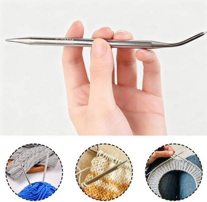 Circular Knitting Needles Set,9 Pcs Round Long Stainless Steel Knitting Needles Kit (47 Inch/120cm),9 Sizes from 2mm-6mm,with Small Tools for Beginners,Making Sweater,Scarf,Blanket,Weave DIY Lover - Image 5