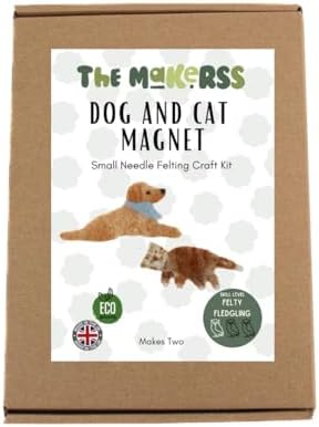Wizardi Beginner Magnet Needle Felting Kit for Adults - Dog and Cat. Animal Felting Kit 8-12cm Long. Felting Tools. Wool Felting Supplies. Felt Crafts. Wool Felt. The Makerss - Image 2