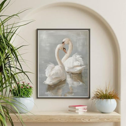 Vintage Swan Paint by Numbers Kit for Adults Framed Canvas, Frameworkless - Image 5