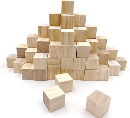 Wood Blocks for Crafts, Unfinished Wood Cubes, 2 cm Natural Wooden Blocks, Pack of 80 Wood Square Blocks for Arts and Crafts and DIY Projects by SIWUCHYE