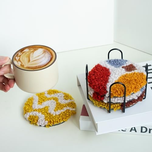 Temlum 6pcs Punch Needle Coasters Kit for Adults and Beginners(Lines) - Image 7