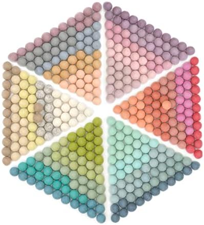 Glaciart One Felt Pom Poms, Wool Felt Balls (400 Pieces) 1 cm – 0.4 Inch, Handmade Felted 30 Pastel Colors (Green, Pink, Blue, Yellow and More) Bulk Small Puff for Felting and Garland by GlaciartOne
