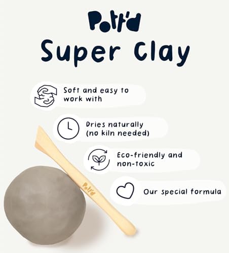 Pott'd Mini Pottery Kits | Air Dry Clay Pottery Kit for Adults | Includes Paints, Brushes, and Potters Tools | Free Online Step-by-Step Tutorial | Perfect for Beginners | Bring The Studio to Your Home - Image 5