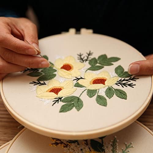 Embroidery Kit for Beginners,Cross Stitch Kits for Adults DIY Craft 3pcs Embroidery Pattern Needlework Fabric Embroidery Thread and Needles 1pcs Embroidery Hoop Adult Stitch Stuff Sewing Kit Gift - Image 6