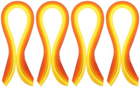 PATIKIL 390 x 7mm Rainbow Quilling Strips Paper,400 Pcs Origami Paper Quilling Strip for Art DIY Hand Craft Christmas, Gradient Yellow by PATIKIL