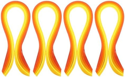 PATIKIL 390 x 7mm Rainbow Quilling Strips Paper,400 Pcs Origami Paper Quilling Strip for Art DIY Hand Craft Christmas, Gradient Yellow by PATIKIL