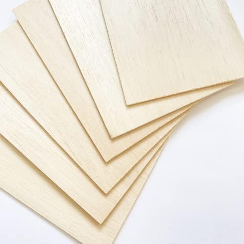 MUXGOA 20 Pcs Wood Sheets,Unfinished Balsa Wood Sheets for Crafts DIY Thin Woodsheet for Wooden DIY Ornaments,Scrabble Tiles,House Aircraft Ship Boat,School Projects(150x100x2mm) - Image 4