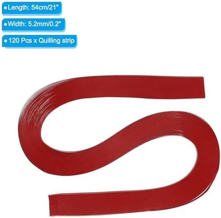 PATIKIL 120pcs Quilling Strips Paper 3/16"(5.2mm) 21"(54cm) Origami Paper Quilling Strip for Art DIY Hand Craft Christmas, Dark Red - Image 2