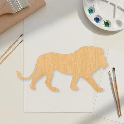 Unfinished Lion Wood Cutout Craft Blank, Unfinished Baltic Birch DIY Shape for Crafts and Decor - 4 Inch, 1/8 Inch Thick - Image 2