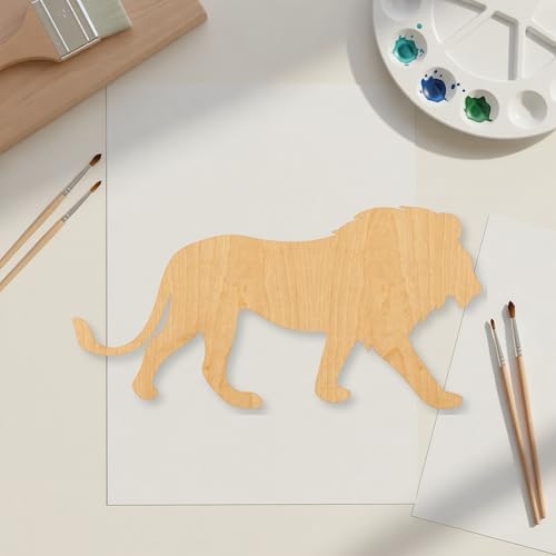Unfinished Lion Wood Cutout Craft Blank, Unfinished Baltic Birch DIY Shape for Crafts and Decor - 28 Inch, 1/8 Inch Thick - Image 2