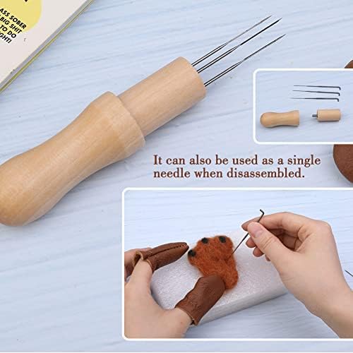 Mayboos Needle Felting Needles, 3 Needles with Wooden Holder - Image 5