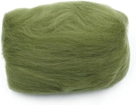 Clover Natural Wool Roving .3oz - Moss Green - Image 3