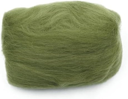 Clover Natural Wool Roving .3oz - Moss Green - Image 3