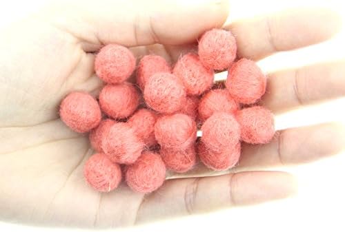 Needle Felt Balls Pure Wool Beads Dry Felted Balls 15mm Handmade DIY Crafts 20pcs (Peach) - Image 2