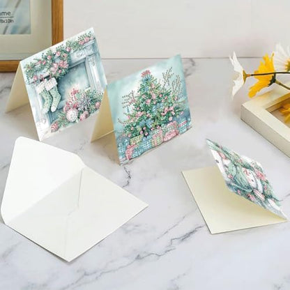 LSQFS DDGYP 6Pcs Christmas Diamond Painting Paper Cards Kit with Envelopes - Image 5