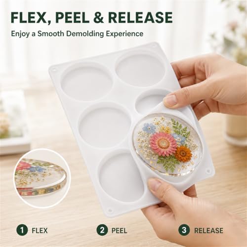 2 Pack Coaster Molds for Epoxy Resin, Round and Octagon Silicone Molds - Image 4